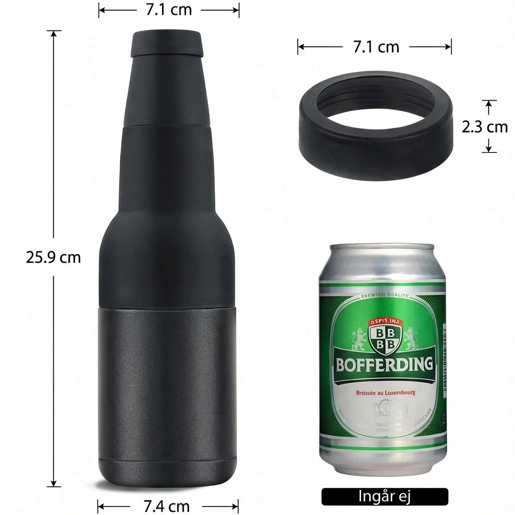 ISBÄGAREN™ – Isolerande dryckeskylare för burk och flaska med inbyggd kapsylöppnare