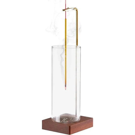 SERENI - Moderna Rökelsehållare i Glas &amp; Trä
