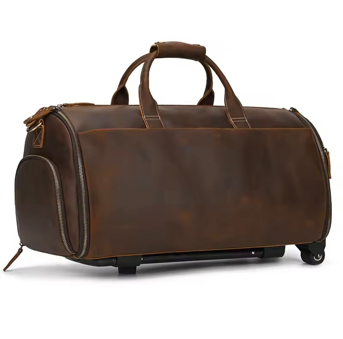 DAVID - Resväska i Äkta Läder med Hjul – Exklusiv Business- och Weekendväska