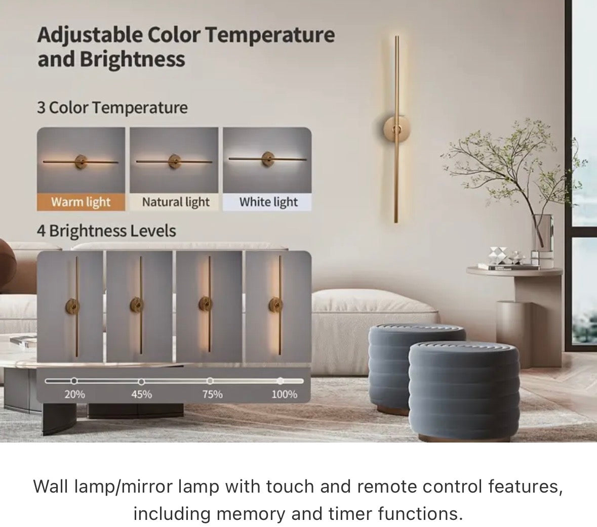 LUNOR – Trådlös designvägglampa