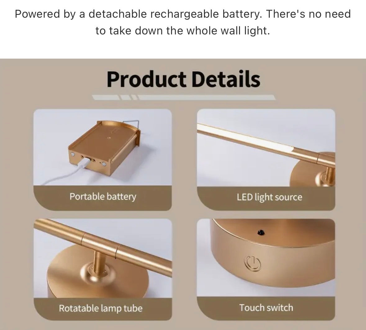 LUNOR – Trådlös designvägglampa