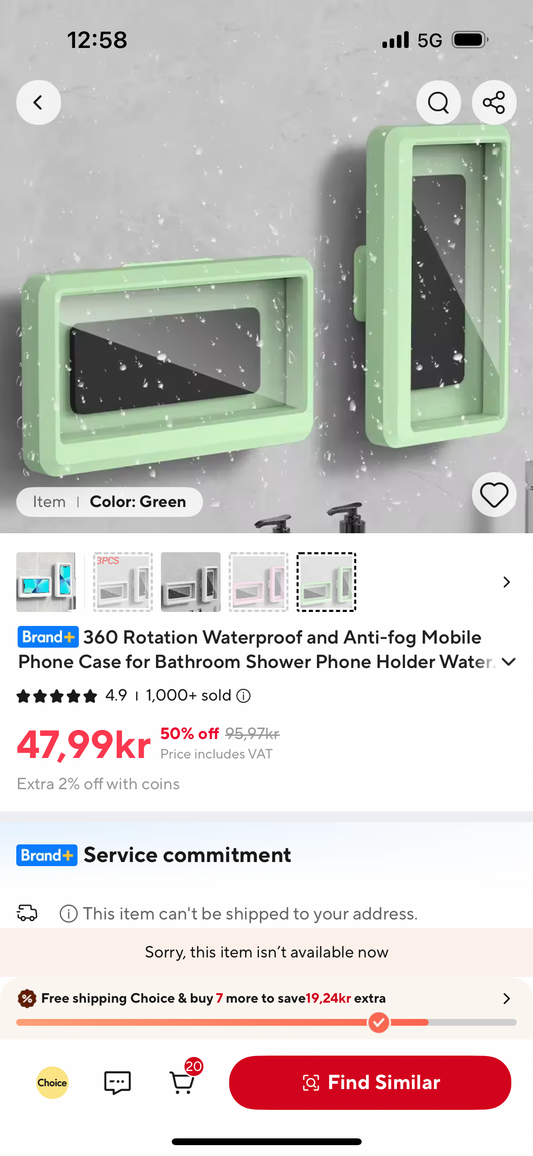 Tät - Vattentätt mobilfodral för duschen