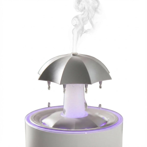 REGNDROPPE  - Aromaterapi-Luftfuktare med Roterande Droppar och LED-ljus.