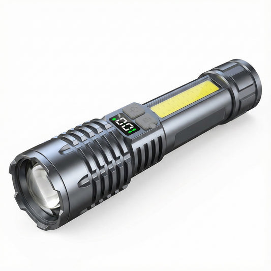 NATTVAKT™ – Kraftfull LED-ficklampa med COB-sidoljus