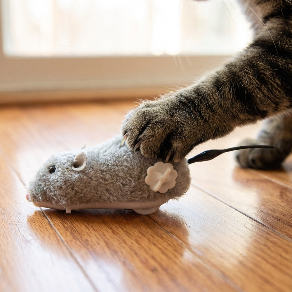 VILDMUS - 1 st Verklighetstrogen Plyschmus – Springande Leksak för Katter och Husdjur