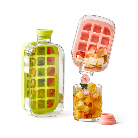 ISKÄLLAN - Sval Sommar-Isflaska – Dryckesflaska med Iskuber för Uppfriskande Drycker