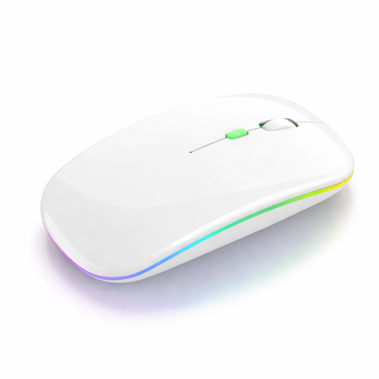 TYSTA - Trådlös, Uppladdningsbar och Tyst Mus med LED-belysning