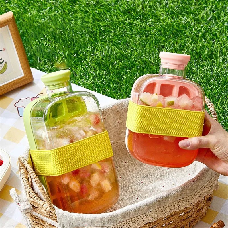 ISKÄLLAN - Sval Sommar-Isflaska – Dryckesflaska med Iskuber för Uppfriskande Drycker