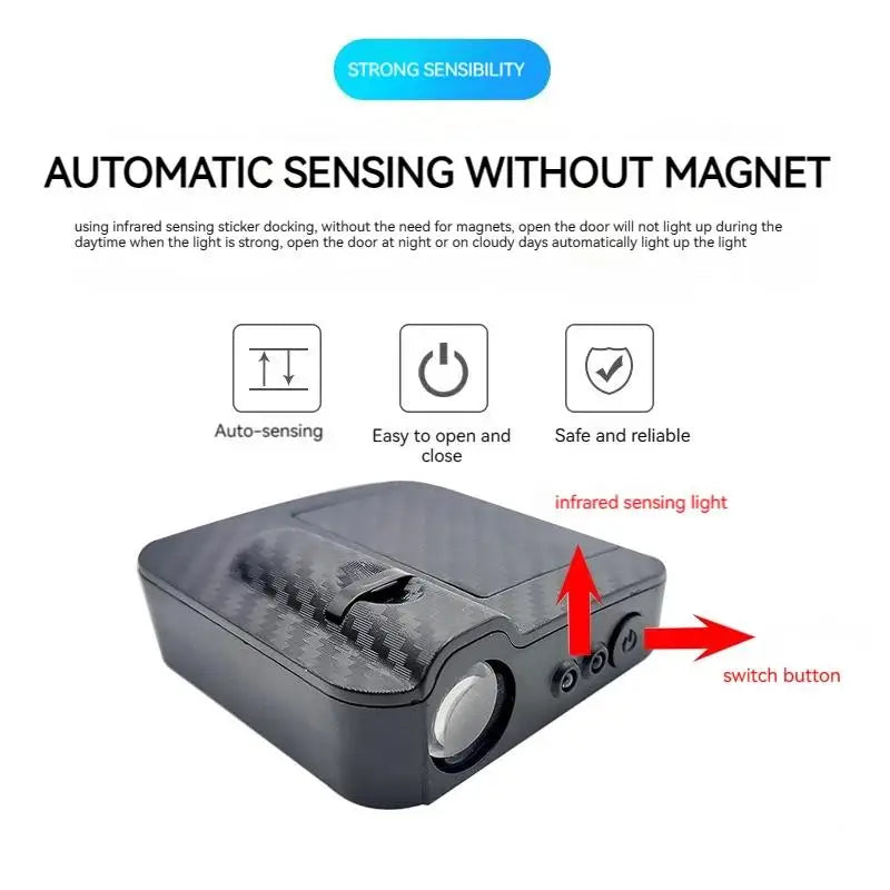 VÄLKOMSTLJUS™ – Trådlös LED-Logoprojektor som Lyser upp Marken